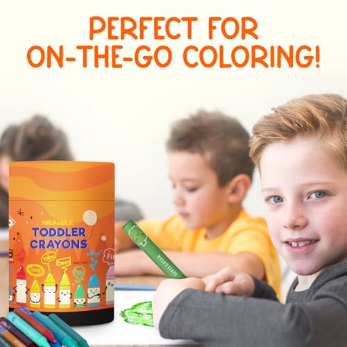 ZENO 18-Color Jumbo Crayons – Non-Toxic and Washable for Toddlers (1-3) & Kids (4-8) – Easy-to-Hold Large Crayons, Perfect for Travel, Art, and Early Childhood Activities - Image 5