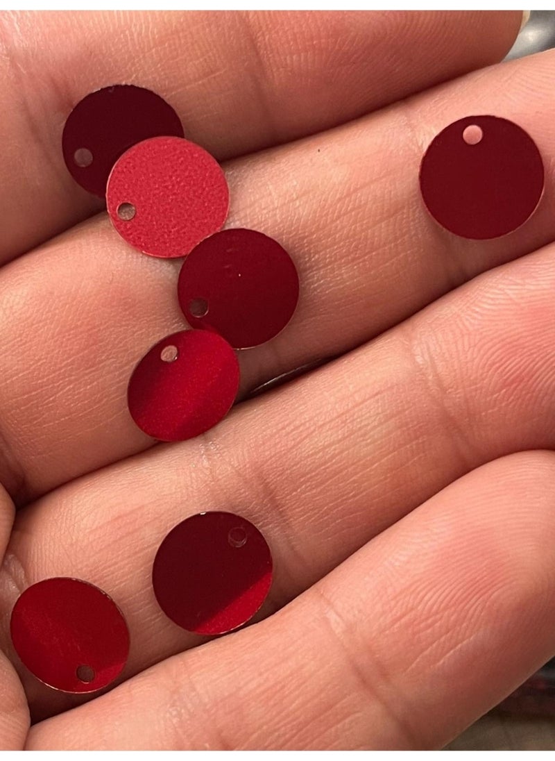 Gönülden Tasarım Heart Design 1 cm Red Color Laser Cut Hole Round Stamp Bag Needlework Stamp Accessory Stamp 50 gr 