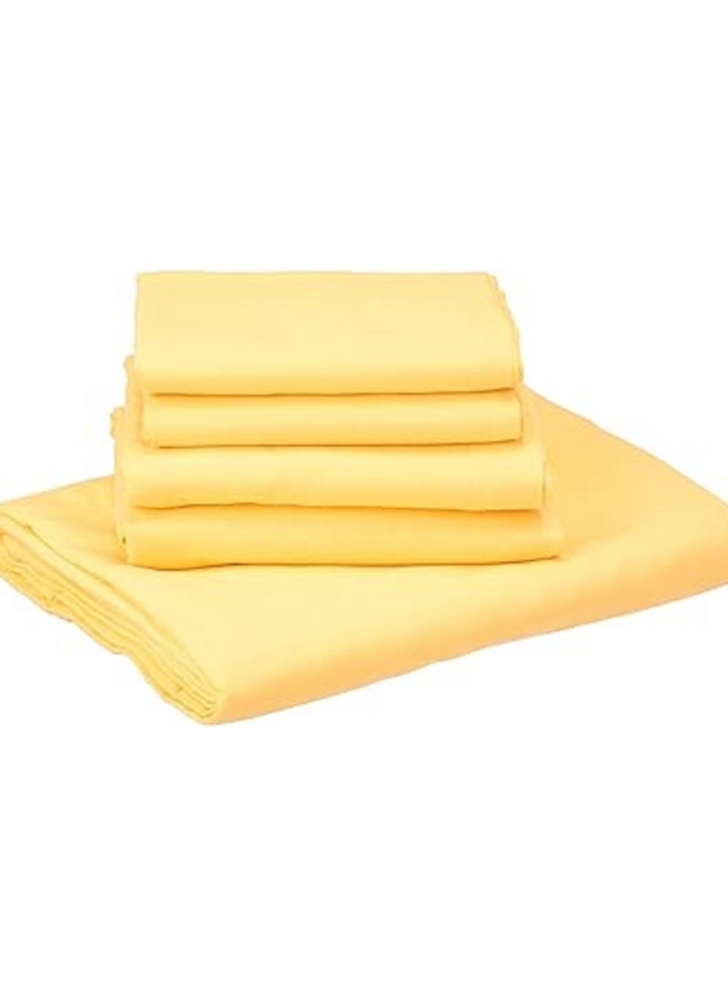 Lantique Cotton Solid Bed Sheet 90 cm - yellow  - Image 2