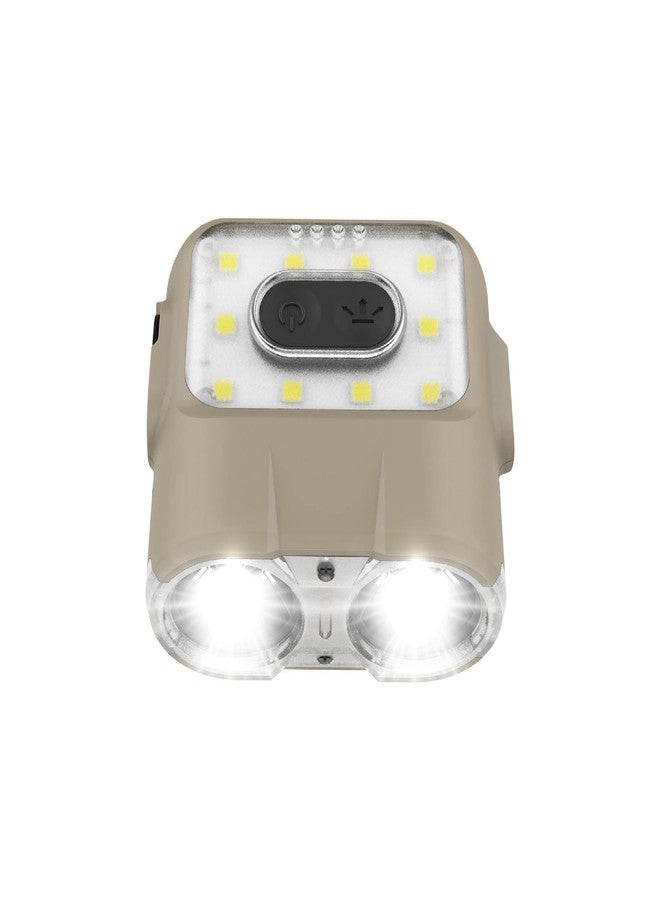 Claymore Capon 120H Rechargeable Cap Light Double Bean Light Further Distance & Wide Area Coverage,Clip On Light, Motion Sensor, 3 Lighting Modes, 500 Lumens, Dust and Waterproof for Camping [Tan] - Image 1
