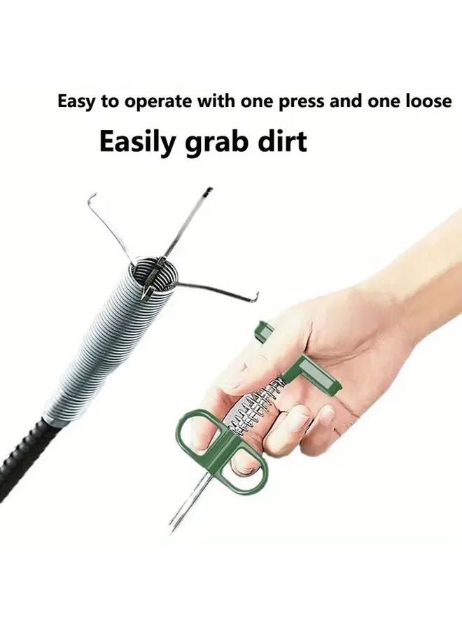 Green 78 74inch Manual Sewer Dredging Tool Steel Belt Grapple Pipe Cleaner Curved Design for Hair Debris Removal - Image 5