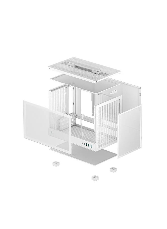 DEEPCOOL - CH160 WH Mini-ITX Case with High Airflow Mesh Panels, Supports 172mm CPU Coolers, 305mm GPUs, and Multiple PSU Options for Compact PC Builds - Image 1