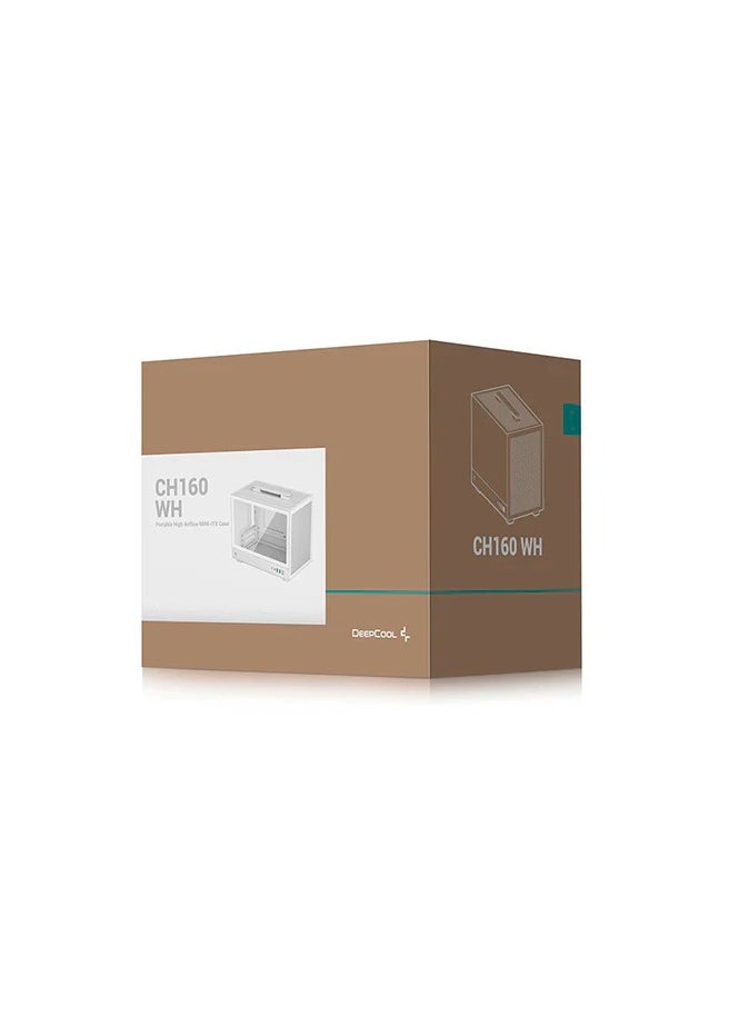 DEEPCOOL - CH160 WH Mini-ITX Case with High Airflow Mesh Panels, Supports 172mm CPU Coolers, 305mm GPUs, and Multiple PSU Options for Compact PC Builds - Image 1