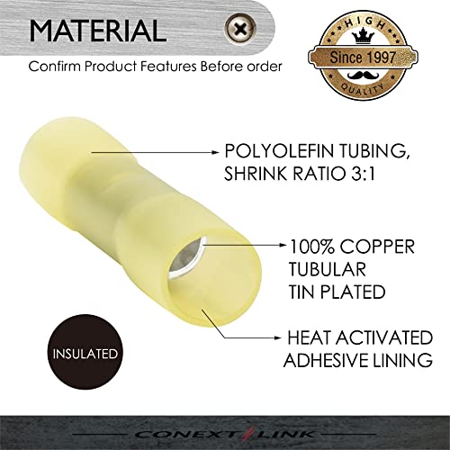Conext Link BCHS8-25 Heat Shrink Butt Connector 25 Pack (8 Gauge Yellow) - Image 2