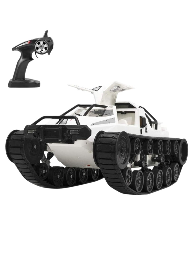 GoolRC RC Tank Car, Remote Control Rechargeable Tank, Lightweight And Portable RC Combat Vehicle With LED Lights, Scaled Model Tank For Boys Girls Teens, (1pc, White) - Image 1