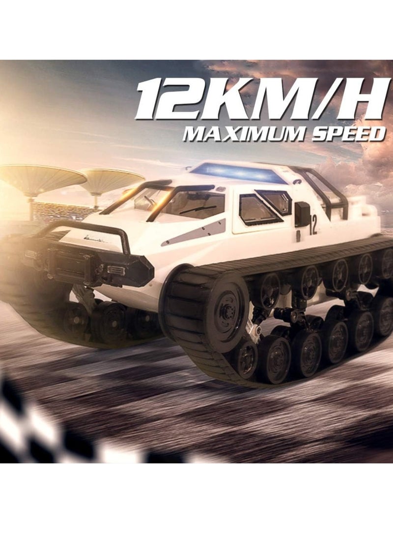 GoolRC RC Tank Car, Remote Control Rechargeable Tank, Lightweight And Portable RC Combat Vehicle With LED Lights, Scaled Model Tank For Boys Girls Teens, (1pc, White) - Image 2