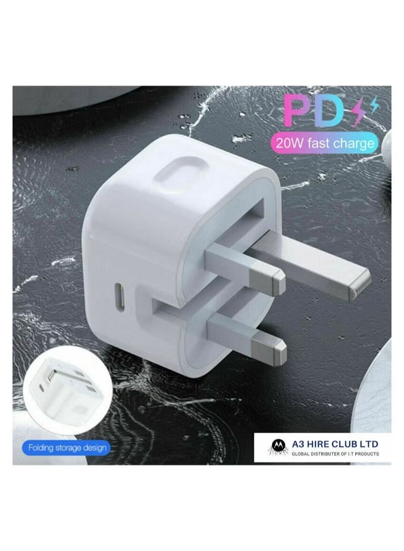 ELTRAZONE For iPhone 14 13 12 11 Pro XR XS Fast Charging 20W USB-C PD Plug Charger & Cable - Image 3