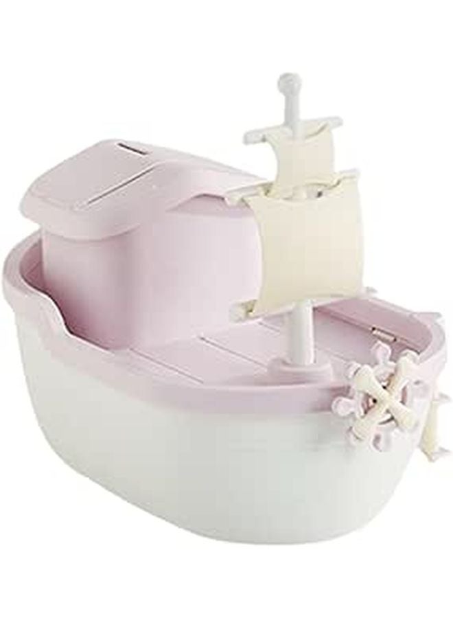 Pink Ship Shaped Piggy Bank Novelty Coin Storage Pot For Kids Bedroom Desk - Image 1