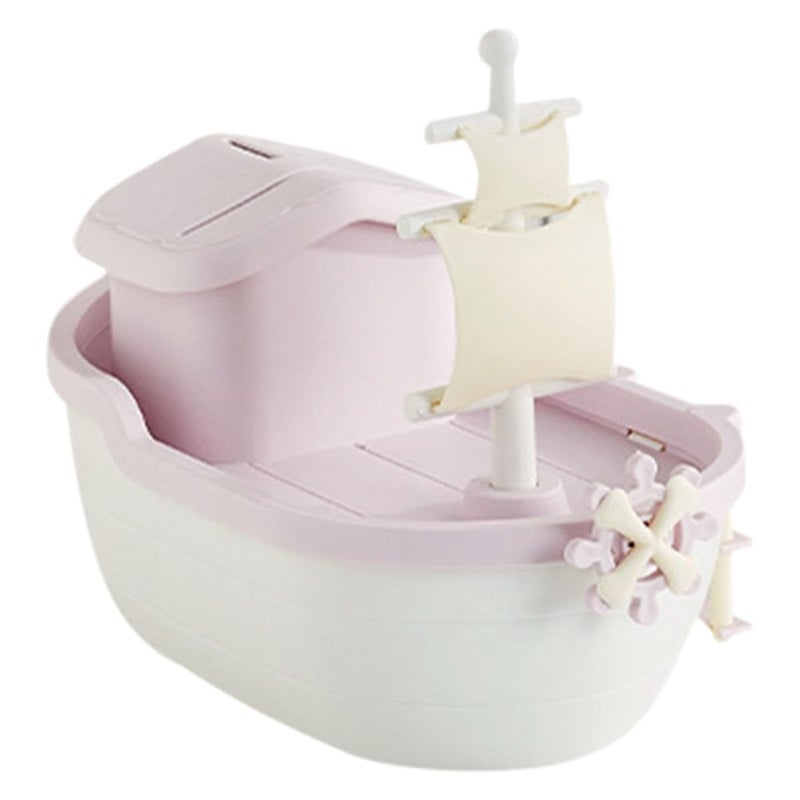 Pink Ship Shaped Piggy Bank Novelty Coin Storage Pot For Kids Bedroom Desk - Image 2
