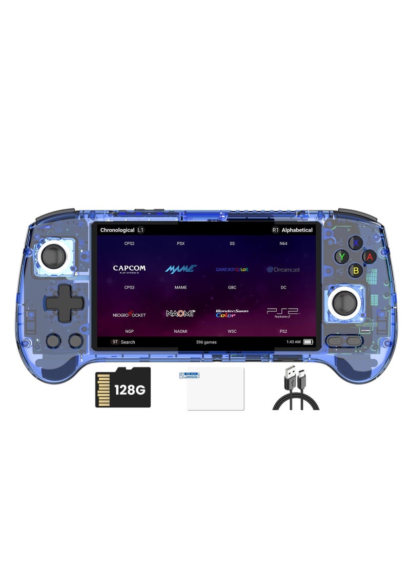 ANBERNIC  ANBERNIC RG556 Handheld Game Console Unisoc T820 Android 13 5.48 inch AMOLED Screen 5500mAh WIFI Bluetooth Retro Video Players (Blue 128G)  - Image 1