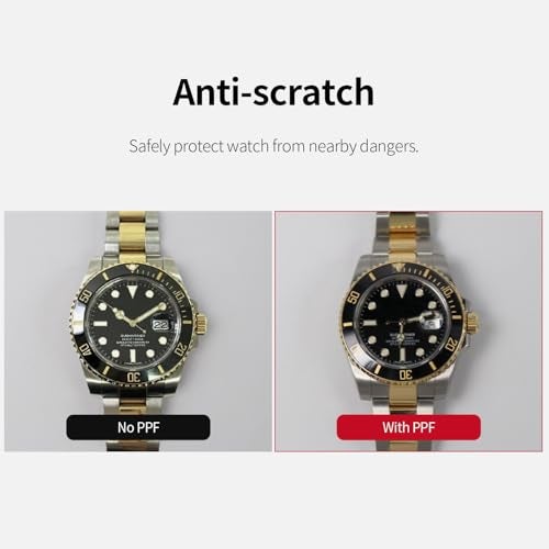 skoko [1Set Full Package Body Protection Film Compatible with Rolex GMT Master II 40mm Ref. 116710 116713 116718 116719, Glossy Clear Skin, Full Coverage, Anti Scartch, Extra pieces for tricky areas - Image 5