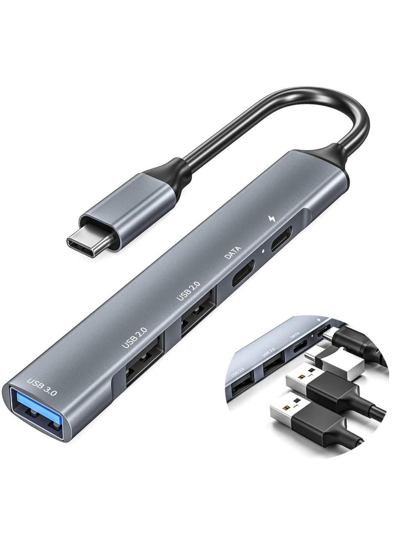 SYOSI موزع USB C متعدد المنافذ 5 في 1 من النوع C إلى محول USB 3.0 2.0 لجهاز Steam Deck، MacBook Pro/Air 2022، iPad Pro/Air 2022، Galaxy S22/S23 Ultra، Huawei Mate XS 2/P50/MateBook - Image 1