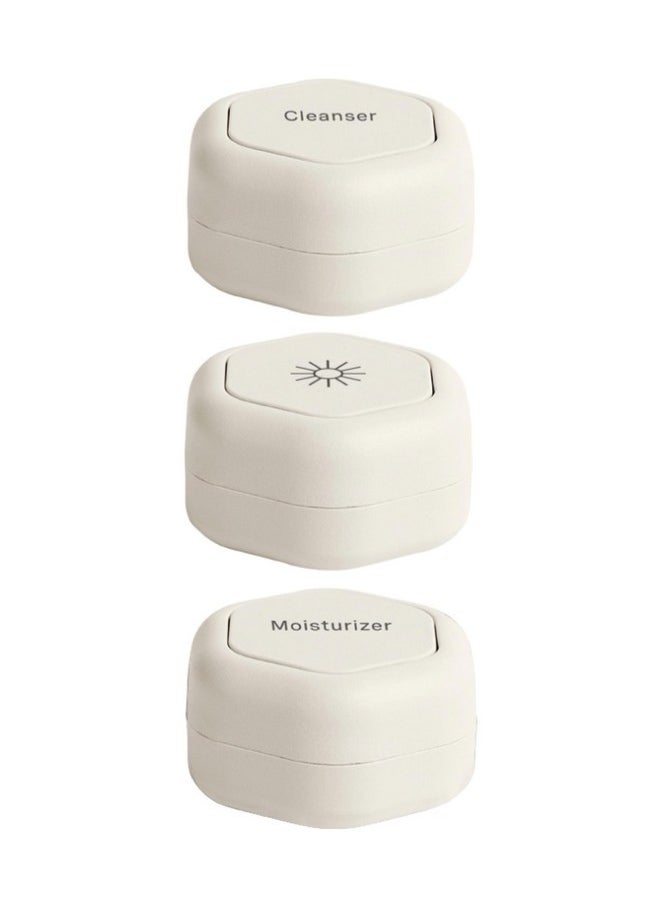 Cadence Cadence Travel Containers - Skincare Set - Magnetic Travel Capsules - for Facial Cleanser, Moisturizer, Sunscreen - 3 Small Capsules (0.56oz) with Cleanser, Moisturizer & Sun-Icon Labels - Sand  - Image 1