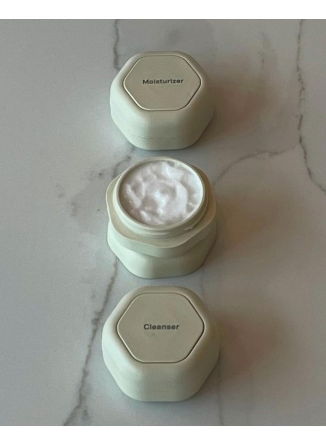 Cadence Cadence Travel Containers - Skincare Set - Magnetic Travel Capsules - for Facial Cleanser, Moisturizer, Sunscreen - 3 Small Capsules (0.56oz) with Cleanser, Moisturizer & Sun-Icon Labels - Sand  - Image 4