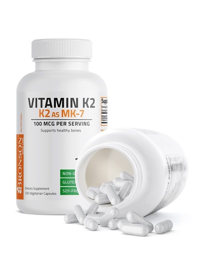 Bronson فيتامين ك2 في صورة ميناكينون MK-7 100 ميكروجرام غير معدل وراثيًا، 250 كبسولة - Image 5