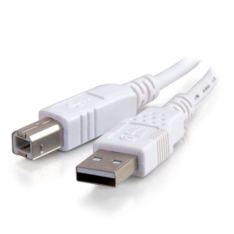C2G USB Cable, USB 2.0 Cable, USB A to B Cable, 3.28 Feet (1 Meter), White, Cables to Go 13171 - Image 1