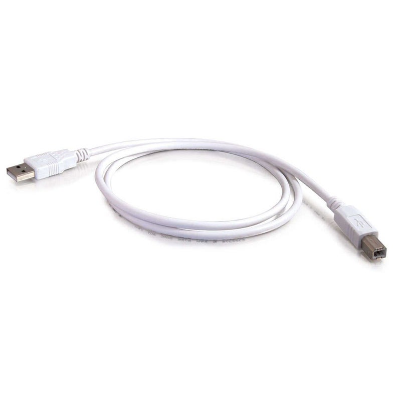 C2G USB Cable, USB 2.0 Cable, USB A to B Cable, 3.28 Feet (1 Meter), White, Cables to Go 13171 - Image 2