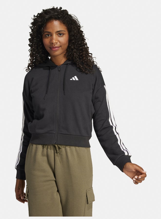 Adidas essentials 3-stripes french terry full zip women's hooded track top - Image 1