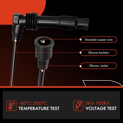 A-Premium 4PCS Spark Plug Wires Compatible with Isuzu Amigo 1998-2000, Rodeo 1998-2003, Rodeo Sport 2001-2003, 2.2L - Image 4