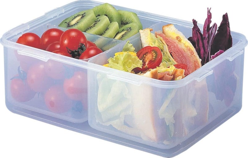 LOCK & LOCK LocknLock Rectangular Short Food Storage Container 2.6L (2600ml) - Airtight Leak Proof with Divider - BPA Free, Microwave & Dishwasher Safe - Image 3