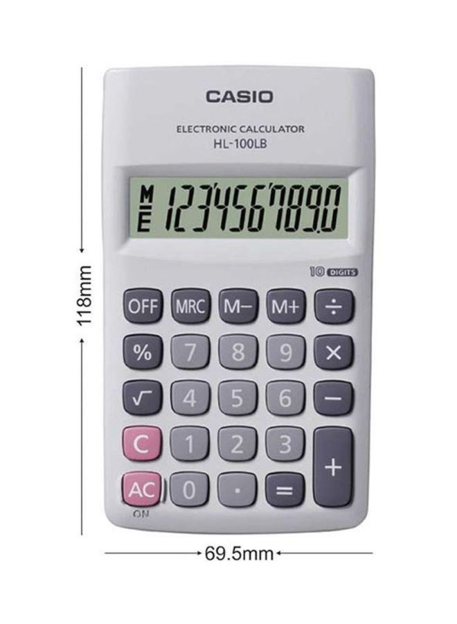كاسيو آلة حاسبة للعمليات الأساسية بشاشة سعة 10 أرقام طراز HL-100LB أبيض - Image 3