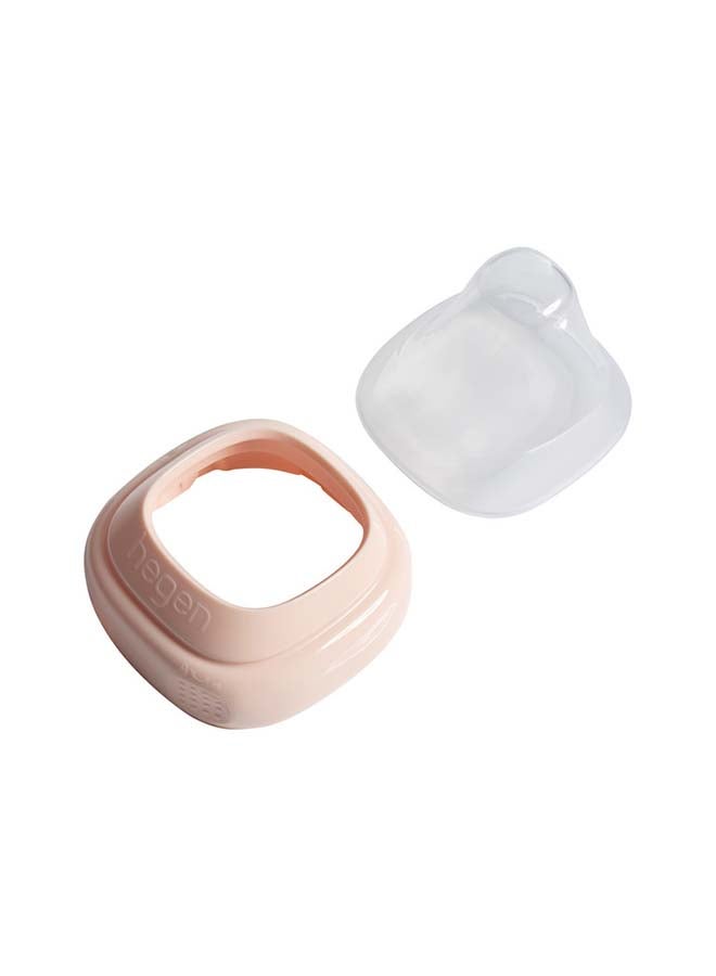 hegen Press-to-Close, Twist-to-Open (PCTO™) Collar and Transparent Cover - Convertible Storage to Feeding Bottle,BPA-Free,Anti-Colic Air Vent,Easy to Clean,Modular System Compatible, Pink - Image 1