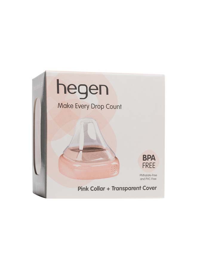 hegen Press-to-Close, Twist-to-Open (PCTO™) Collar and Transparent Cover - Convertible Storage to Feeding Bottle,BPA-Free,Anti-Colic Air Vent,Easy to Clean,Modular System Compatible, Pink - Image 3