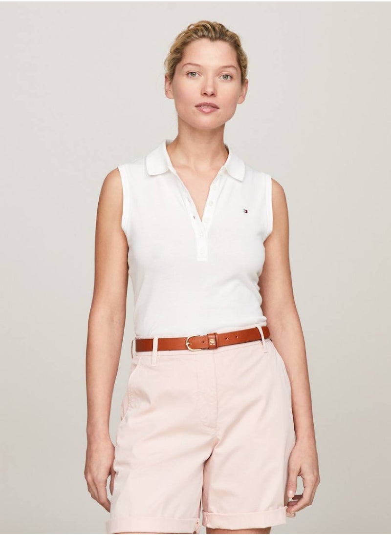 Women's 1985 Collection Slim Fit Sleeveless Polo -  Stretch organic cotton, Beige - pzsku/ZA6EE79D085D3C60AFA94Z/45/_/1724216740/85126118-8931-434f-b0ea-34f56bf0b1ce