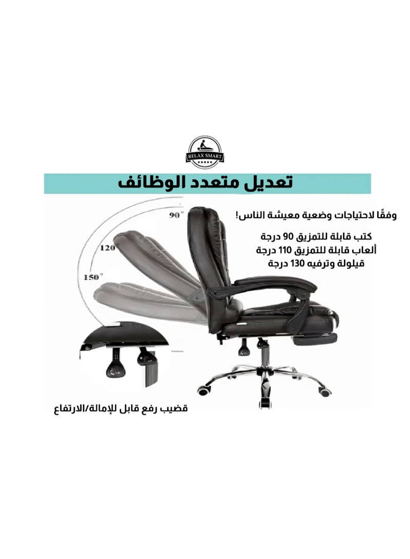 Relax Smart RelaxEase Massage Recliner Chair – Ergonomic Full Back Vibration Massage Chair with Heat Function for Home Relaxation, Black - Image 3