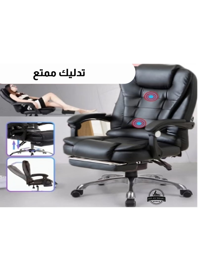 Relax Smart RelaxEase Massage Recliner Chair – Ergonomic Full Back Vibration Massage Chair with Heat Function for Home Relaxation, Black - Image 5