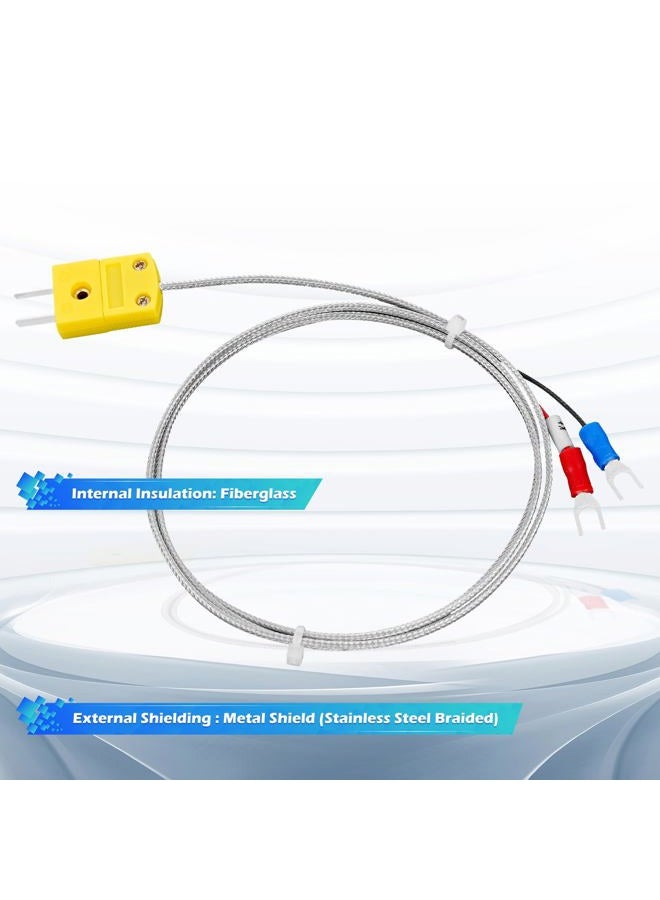 Lioaeust K-Type Thermocouple Block Ceramic Kiln Insulator Kiln Probe Measuring Temperature 32 to 2372 °F(0 to 1300 °C) 3.3 FT Wire Extension F/C 11G High Tool - Image 4