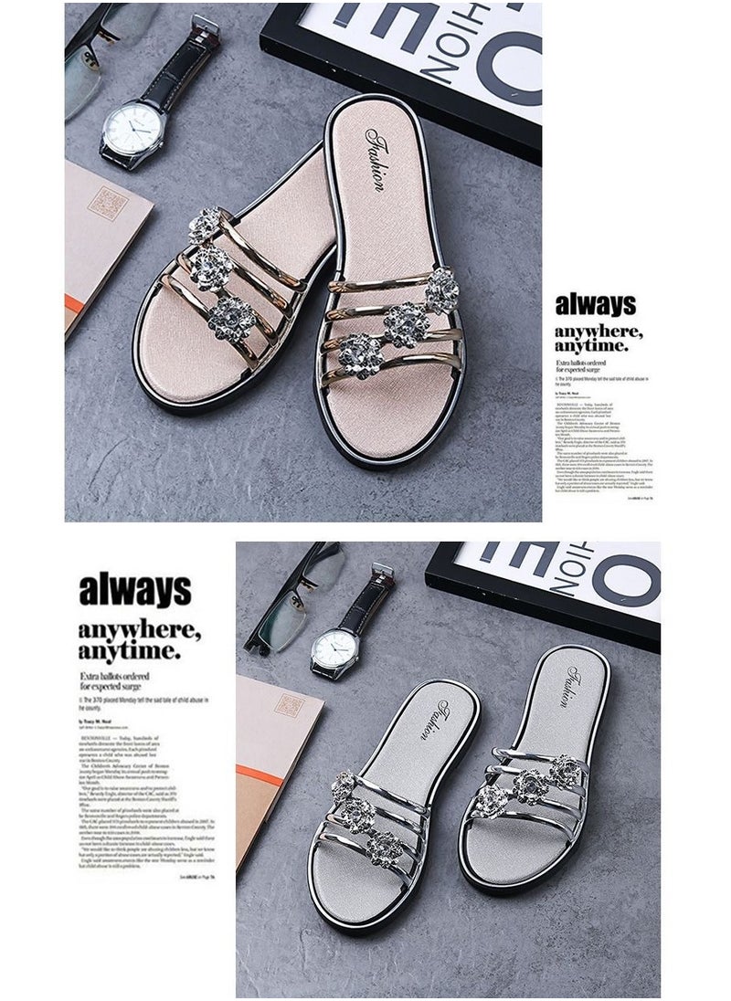 KUYING - New Fashion Slippers Beach Flat Bottom Slippers - Image 1