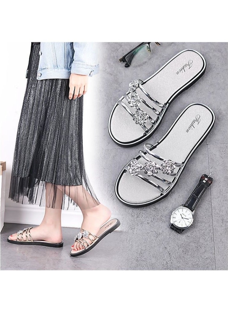 KUYING - New Fashion Slippers Beach Flat Bottom Slippers - Image 1