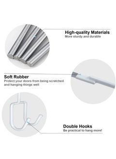 Excefore Over The Door Hooks - 4 Packs Heavy-Duty Hangers, Soft Rubber Surface Prevent Scratches, Over Door Hooks for Hanging Clothes, Coats, Robes, Hats, Towels (White)  - Image 5