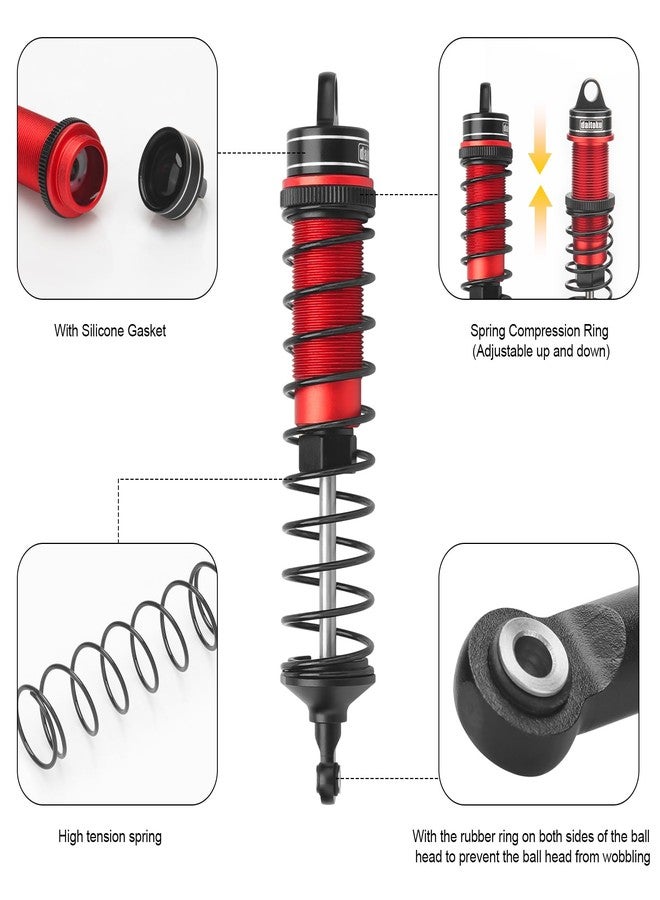 daitoku RC Car Shock, daitoku Shock Absorber Front & Rear for 1/8 Arrma Typhoon 6S Redcat FS/ZD Racing Buggy Truggy - Red - Image 3