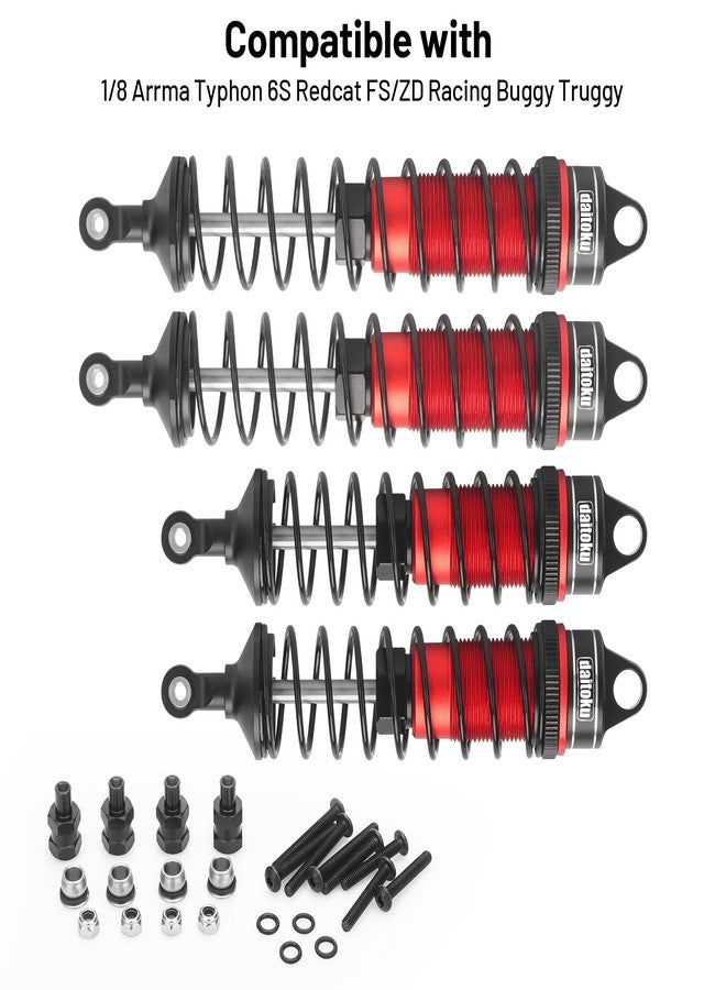 daitoku RC Car Shock, daitoku Shock Absorber Front & Rear for 1/8 Arrma Typhoon 6S Redcat FS/ZD Racing Buggy Truggy - Red - Image 4