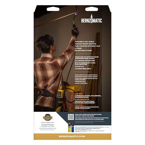 Bernzomatic BZ8250HT Reach Hose Torch, Trigger-Start Hose Torch with Included Holster For Fuel Canister, Red (8250 Reach Torch) - Image 4