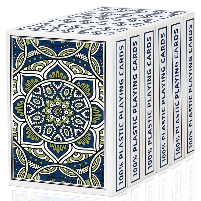 Metsyth Playing CardsPlastic Playing Cards Waterproof Poker Size CardJumbo Large Print Playing Card for Adults and Seniors6 Decks of Cards BulkUse for Party and Game 6 Pack Blue - Image 3