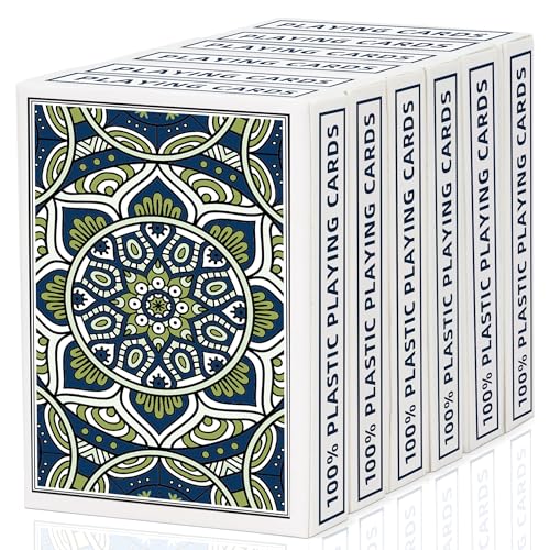 Metsyth Playing CardsPlastic Playing Cards Waterproof Poker Size CardJumbo Large Print Playing Card for Adults and Seniors6 Decks of Cards BulkUse for Party and Game 6 Pack Blue - Image 1