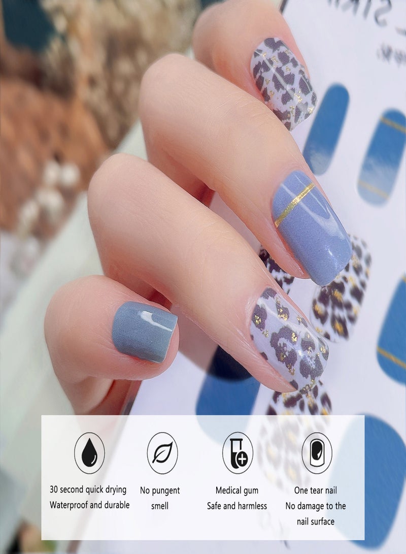 Gel Nail Stickers Self-Adhesive Nail Art Stickers Nail Decals DIY Nail Decoration Nail Tip Sticker for Women Girls - Image 3