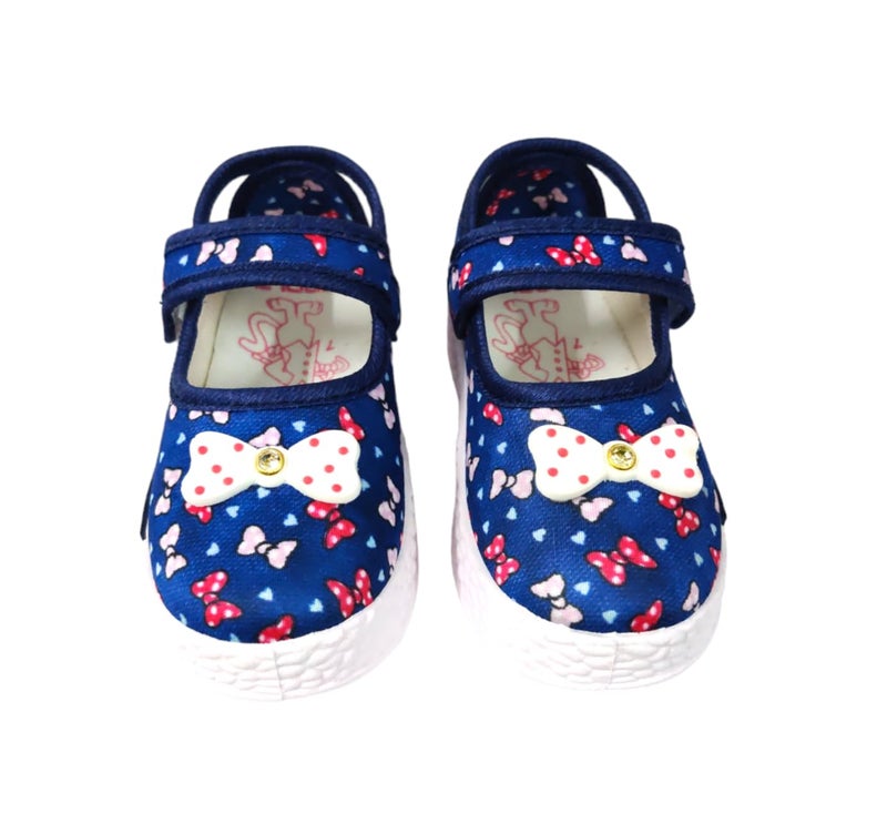 Coolz Girls Baby Fashion and Casual Ballerina Cute-1 for 1-4 yrs I Kids Shoes for Girls I (Blue-Pink, 18 Months) - Image 1