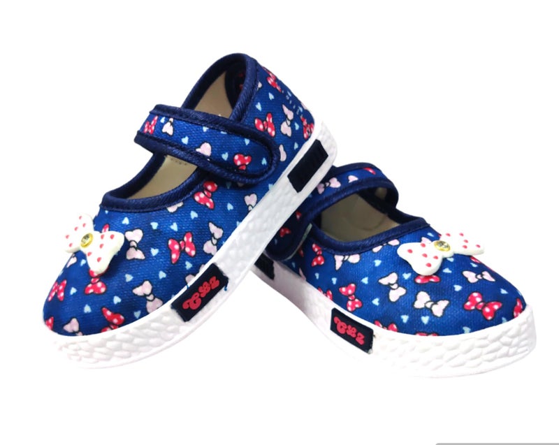 Coolz Girls Baby Fashion and Casual Ballerina Cute-1 for 1-4 yrs I Kids Shoes for Girls I (Blue-Pink, 18 Months) - Image 2