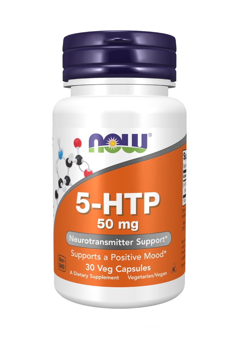 NOW 5-HTP 50MG 30 VEG CAPSULES