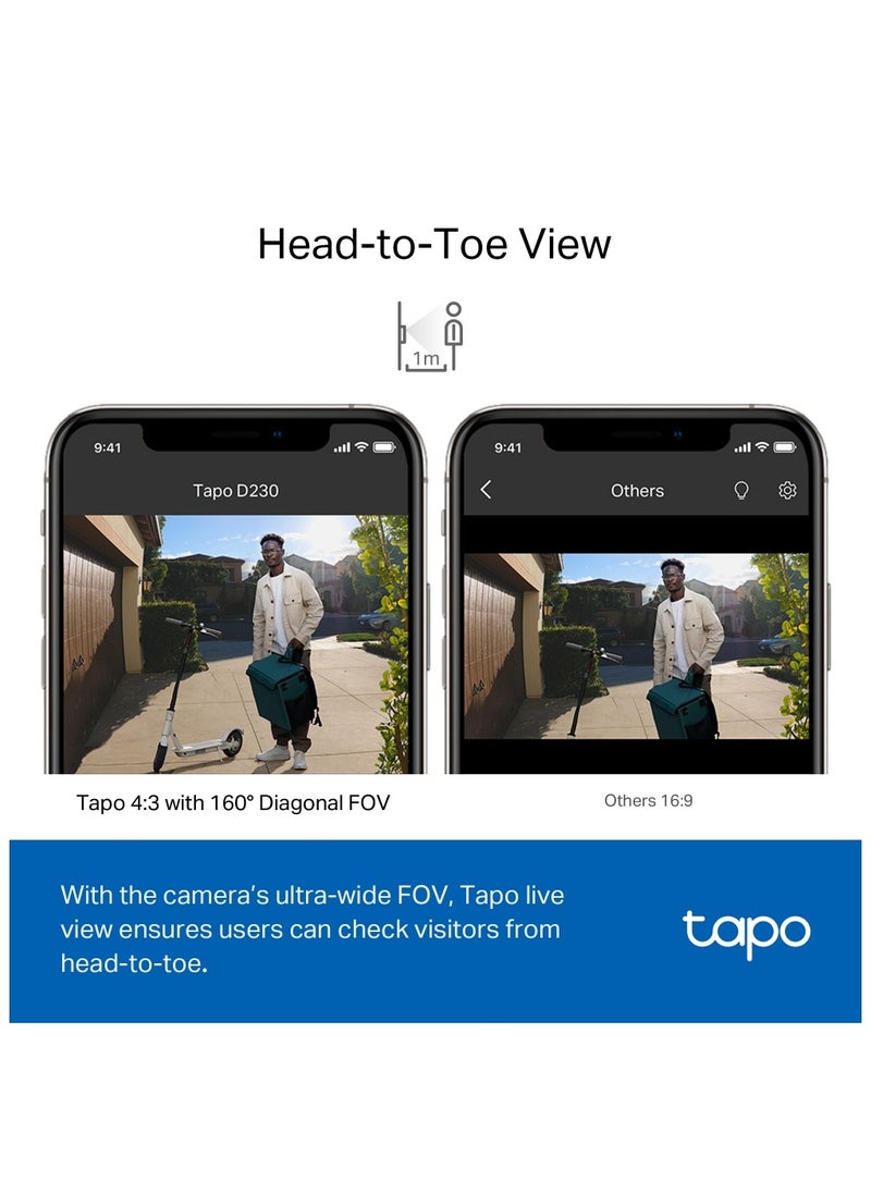 Tapo D230S1 Smart Battery 2K 5MP Video Doorbell