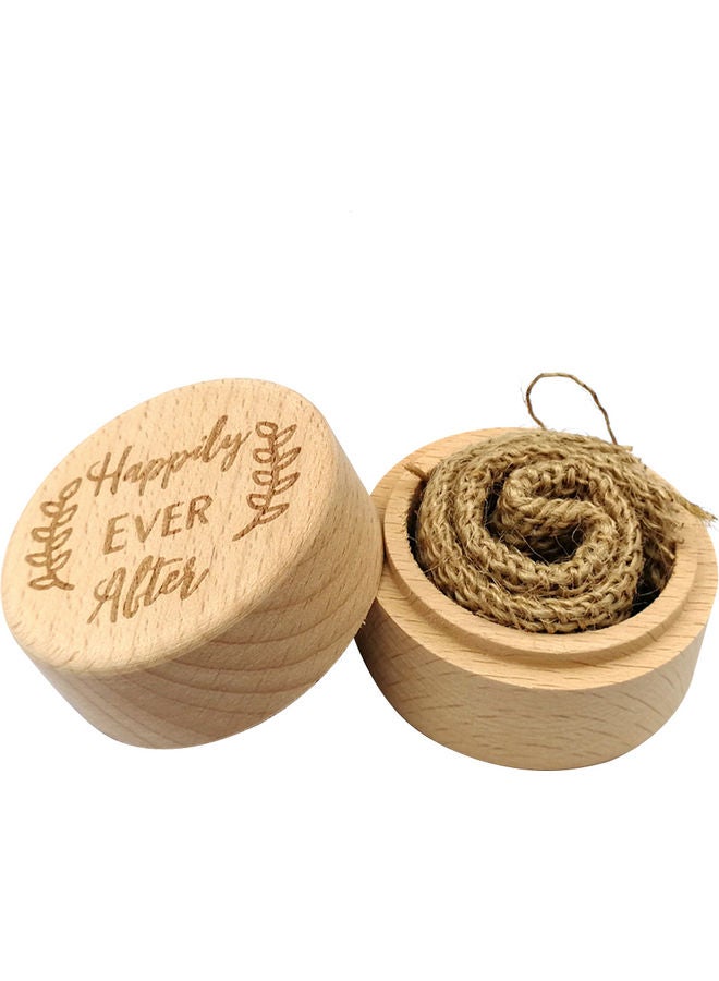 نيبمينينت صندوق خشبيّ دائريّ الشكل لخواتم الزواج بني - Image 1