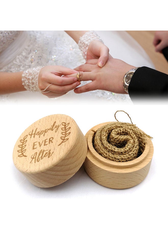 نيبمينينت صندوق خشبيّ دائريّ الشكل لخواتم الزواج بني - Image 3