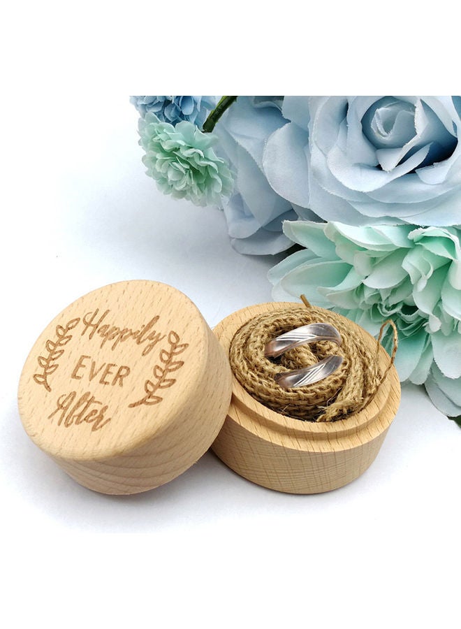 نيبمينينت صندوق خشبيّ دائريّ الشكل لخواتم الزواج بني - Image 4