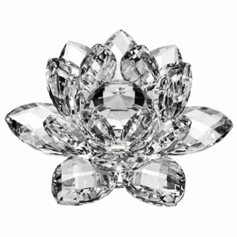 Amlong Crystal Amlong Crystal Crystal Lotus Flower with Gift Box 5 Inch Clear 