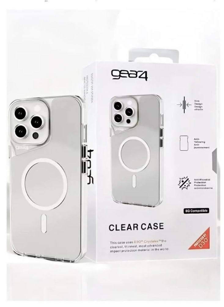 Gear4 - iPhone 16 Pro Max Back cover, original and strong clear protective case, shock-resistant case with a protrusion around the camera, pure and high-clarity iPhone cover made of high-quality materials. - Image 1
