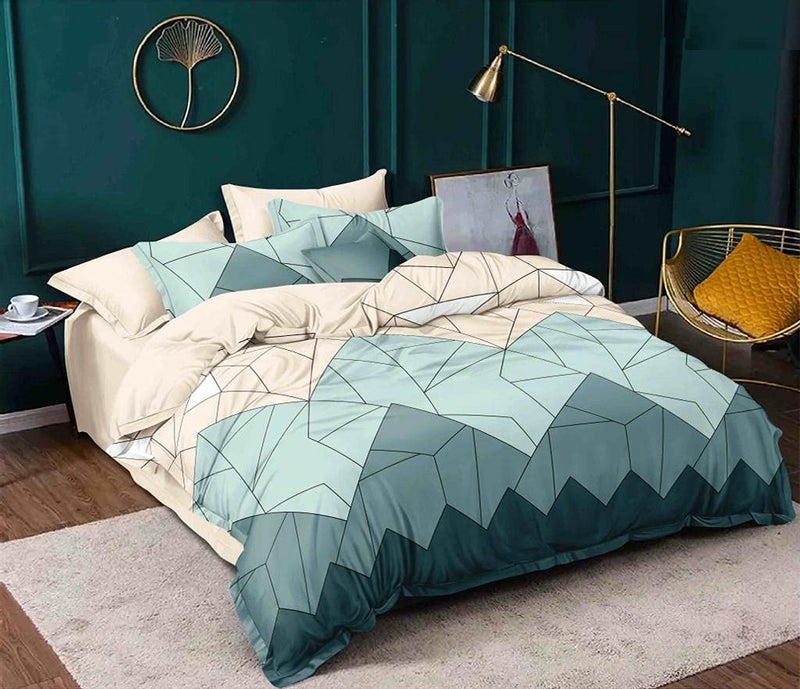 Hardeep Super Soft Glace Cotton King Size AC Comforter Duvet for Double Bed for All Seasons/Weathers 90x100 inches (Pastel Green) - Image 1
